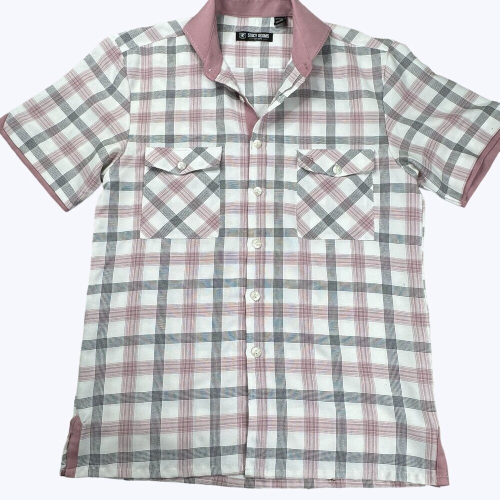 Stacy Adams Men's Short Sleeve Shirt Size Medium Button Front Vintage Look